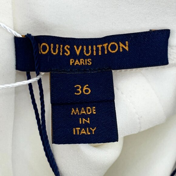 H12492 Louis Vuitton white label hem logo monogram high collar short sleeve T-sh - Picture 6 of 8